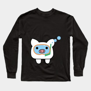 scuba diving pig Long Sleeve T-Shirt